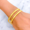 High Finish Layered 22k Gold Bangle Pair 