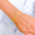 Dazzling Slender 22k Gold Bangle Pair 