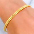 Dazzling Slender 22k Gold Bangle Pair 