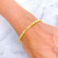 Dazzling Slender 22k Gold Bangle Pair 