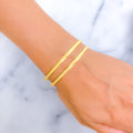 Stylish Smooth Textured 22k Gold Bangle Pair 