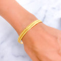 Stylish Smooth Textured 22k Gold Bangle Pair 