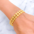 Luscious Radiant Floral 22k Gold Bangle Pair