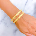 Delightful Dotted 22k Gold Bangle Pair 