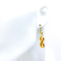 Glossy Oval 21k Gold Hanging Earrings