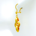 Glossy Oval 21k Gold Hanging Earrings