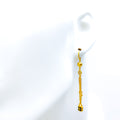 Graceful Hanging 21k Gold Hanging CZ Earrings