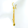 Graceful Hanging 21k Gold Hanging CZ Earrings
