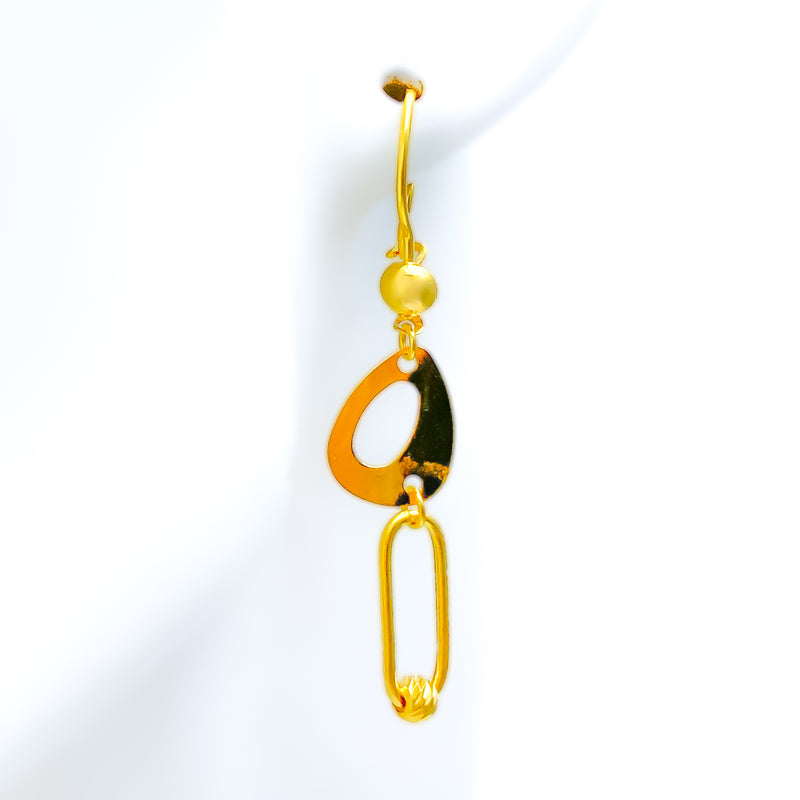 Rare Signature 21k Gold Hanging Earrings 