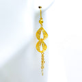 Flawless Cutwork Drop 21k Gold Hanging Earrings 