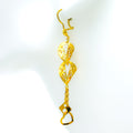 Flawless Cutwork Drop 21k Gold Hanging Earrings 