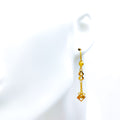 Sleek Lightweight 21k Gold Hanging Earrings 