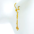 Sleek Lightweight 21k Gold Hanging Earrings 