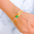 Extravagant Beautiful Peacock 22k Gold CZ Bangle Bracelet