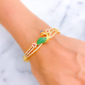 Extravagant Beautiful Peacock 22k Gold CZ Bangle Bracelet