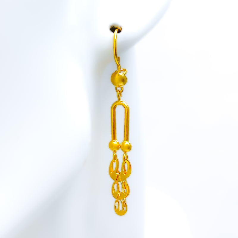 Imperial Glowing 21k Gold Hanging Earrings 