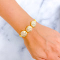 Glossy Floral 22k Gold Meenakari Bracelet 