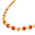 Opulent Gleaming 22k Gold Rudraksh Mala - 25"