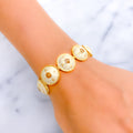 Sophisticated Floral Vintage 22k Gold Meenakari Bracelet 