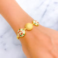 Attractive Ornate Vine 22k Gold Meenakari Bracelet 