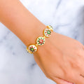 Vibrant Festive Floral 22k Gold Meenakari Bracelet 