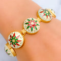 Vibrant Festive Floral 22k Gold Meenakari Bracelet 