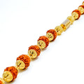 Polished Evergreen 22k Gold Rudraksh Bracelet