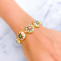 Vibrant Festive Floral 22k Gold Meenakari Bracelet 