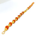 Polished Evergreen 22k Gold Rudraksh Bracelet