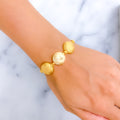 Classy Floral 22k Gold White Meenakari Bracelet 