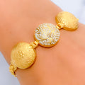 Classy Floral 22k Gold White Meenakari Bracelet 