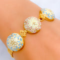 Palatial Pastel 22k Gold Floral Meenakari Bracelet 