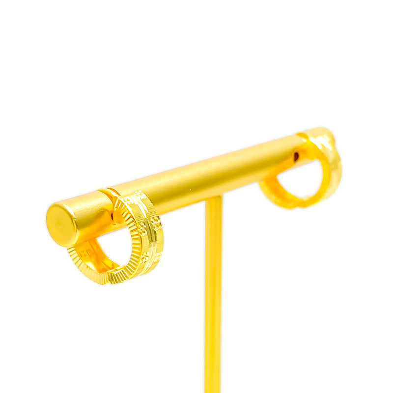 Twinkling Satin Finished 22k Gold Earrings 