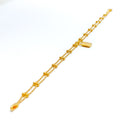 Dainty Fashionable 22K Gold Lock Charm Bracelet