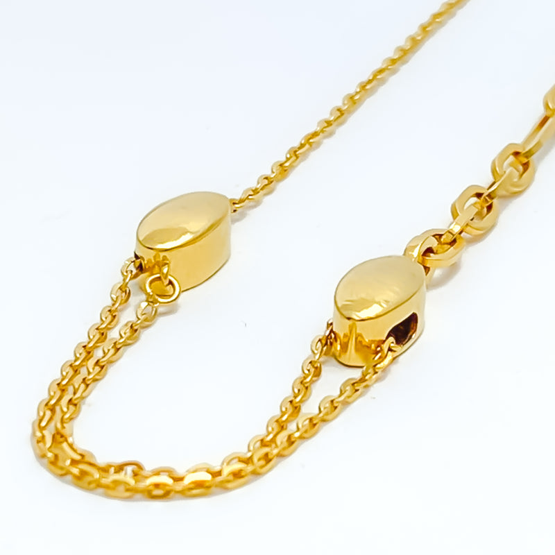 Delightful Adjustable 22K Gold Bolo Bracelet 