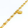 Brilliant Opulent 22K Gold Floral Charm Bracelet
