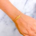 Ornate Slender 22k Gold Bangle Bracelet 