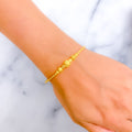 Elevated Shiny Orb 22k Gold Bangle Bracelet 