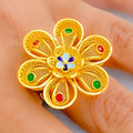 netted-enameled-22k-gold-floral-statement-ring