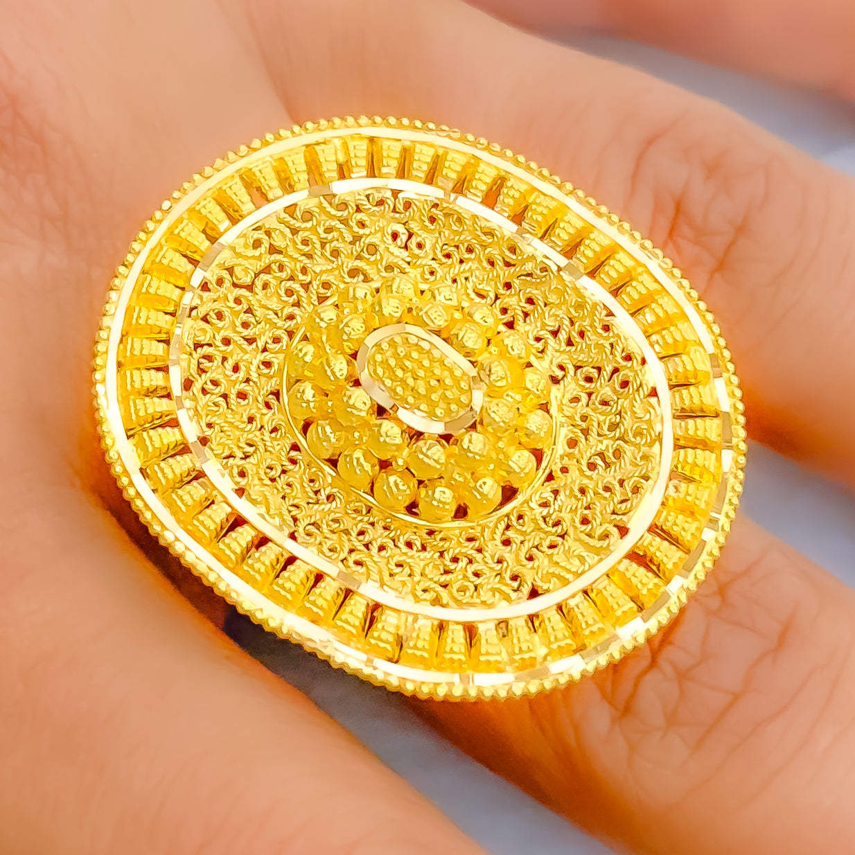 Real Gold Plated Sparkle Oval Inset Single Ring For Women By Accessori -  Accessorize India
