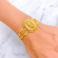 Magnificent Three Chain Oval 22k Gold Bracelet 