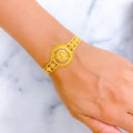 Elegant Floral Dome 22k Gold Bracelet