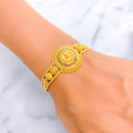 Elegant Floral Dome 22k Gold Bracelet