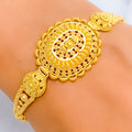 Graceful Floral Oval 22k Gold Bracelet 