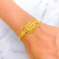 Graceful Floral Oval 22k Gold Bracelet 