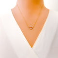 Glam Heart Shaped 18k Gold + Diamond Necklace 