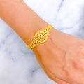 Opulent Striped Dome 22k Gold Bracelet 