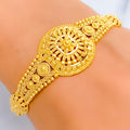 Opulent Striped Dome 22k Gold Bracelet 