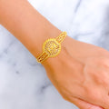 Intricate Reflective Beaded 22k Gold Bracelet 