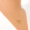 Glam Heart Shaped 18k Gold + Diamond Necklace 